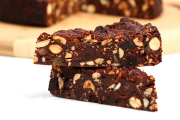 Chocolate Cake. Fruitcake Panforte is a traditional Italian dessert containing fruits and nuts.