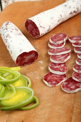 Salami. Smoked Pork Sausage.