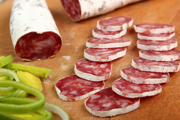 Salami. Smoked Pork Sausage.