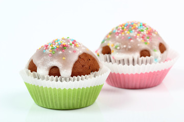cupcakes with frosting and sprinkles