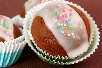 cupcakes with frosting and sprinkles