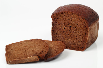 whole wheat bread isolated on white background