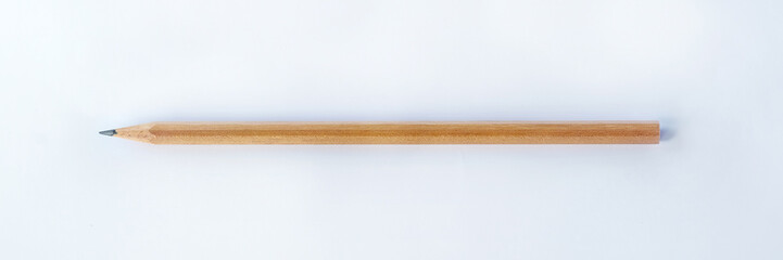 Wooden pencil isolated on white background. Education conceptual.