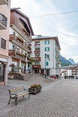 Street in Cortina in Italy