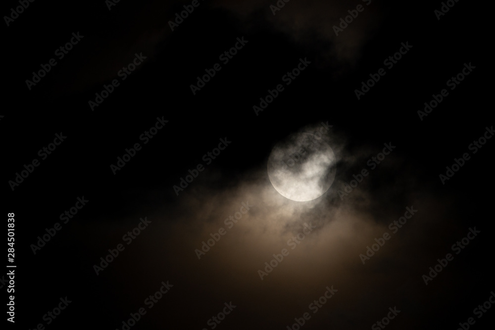 Canvas Prints moon light behind cloud