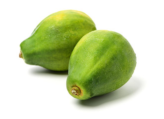 Papaya fruit isolated on a white background