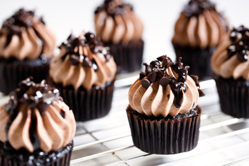 Homemade sweet chocolate cupcakes