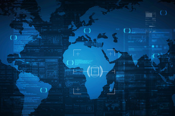 2d illustration world map abstract background