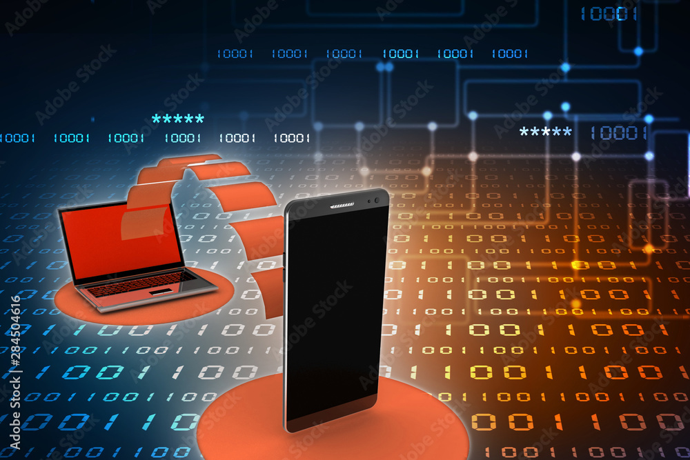 Poster 3d rendering social network and mobile communication concept