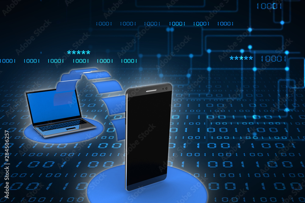 Poster 3d rendering social network and mobile communication concept