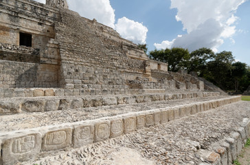 Fototapeta na wymiar Edzna is a Maya archaeological site in the north of the Mexican state of Campeche, and it is known as House of the Itzaes.