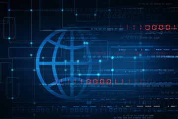 2d illustration Global network concept