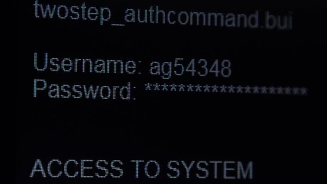 Extreme macro of hacking code on a comuter screen