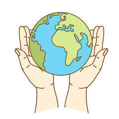 World environment day concept: Human hands holding earth global