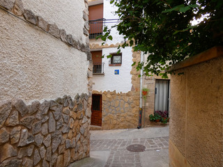 Población de Cirauqui, por donde pasa el Camino de Santiago en la comunidad de Navarra, España