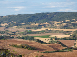 Viusta de los campos de Navarra desde la población de Cirauqui, Navarra, España
