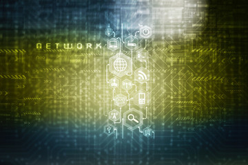 2d illustration technology background