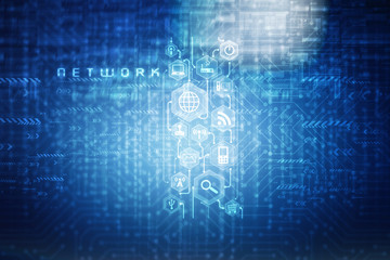 2d illustration technology background