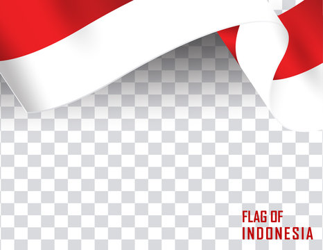 Indonesia flag ribbon shape. Indonesia Independence Day Celebration