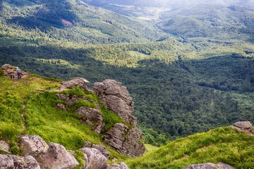 Beautiful mountain landscape with a beautiful cloudy sky. Mountain landscape. Travels.