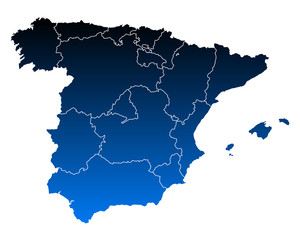 Obraz premium Karte von Spanien