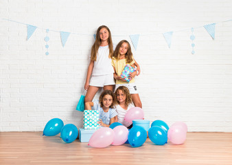 Fototapeta premium Group of friends in a birthday party