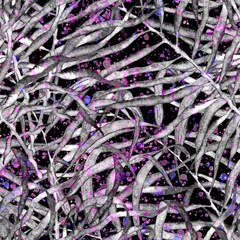 Tropical seamless pattern. Watercolor messy palm l