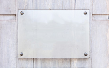 Blank transparent sign plate mockup