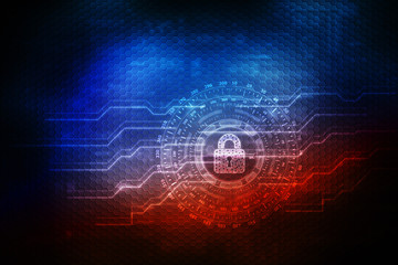 Obraz premium 2d illustration Safety concept: Closed Padlock on digital background