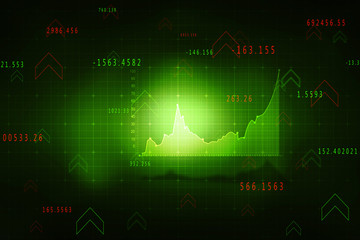 2d rendering Stock market online business concept. business Graph 