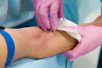 Peripheral vein puncture and catheterization in hospital