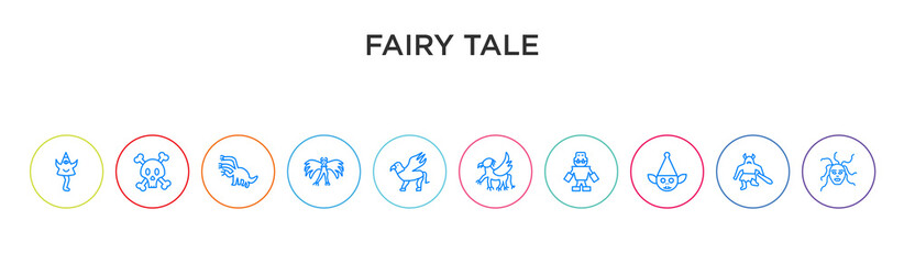 Fototapeta premium fairy tale concept 10 outline colorful icons