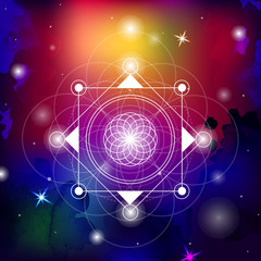 sacred geometry vector illustration . Good for logo, design of yoga mat and clothes.