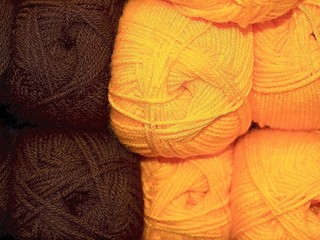 Packages of colorful wool