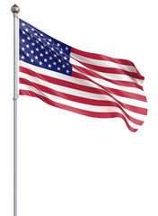 Waving USA flag. 3d illustration for your design. - 3d Illustration.