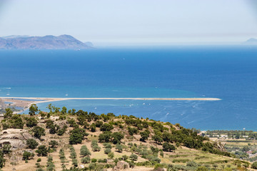 Fototapeta na wymiar Panorama Siciliano, Isole Eolie e Tindari