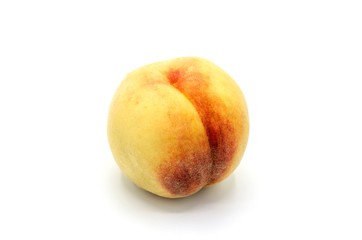 Isolated peach on a white background. Healthy food.