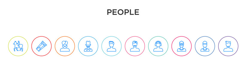 Fototapeta premium people concept 10 outline colorful icons