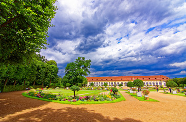 beautiful landscapes in the old park of the city of Ansbach