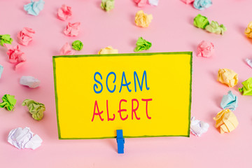 Word writing text Scam Alert. Business photo showcasing unsolicited email that claims the prospect...