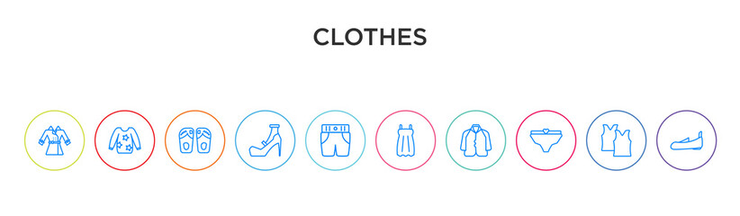 Fototapeta premium clothes concept 10 outline colorful icons