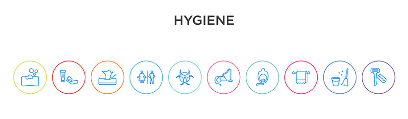 hygiene concept 10 outline colorful icons