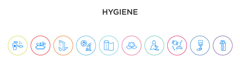 hygiene concept 10 outline colorful icons