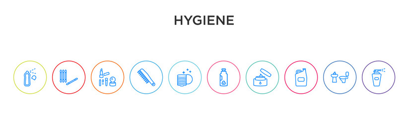 hygiene concept 10 outline colorful icons