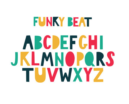 Modern geometrical colorful bulky uppercase lettering alphabet