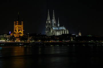 Cologne a city on the Rhine at night as a skyline