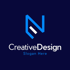 Letter N or NN monogram logo design vector, Letter N Icon Vector Logo Template Illustration Design.