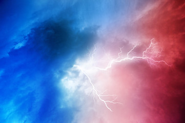 thunderstorm lightning bolt, stormy clouds