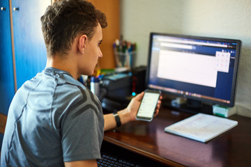 Student doing homework