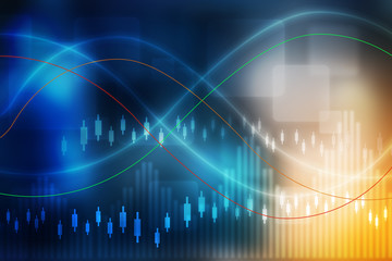 2d rendering Stock market online business concept. business Graph 